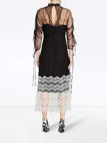Thumbnail for your product : Burberry Gathered-sleeve Geometric Lace Dress