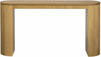 Latitude Run Curved Design Console Table with Unique Vertical Stripe Design