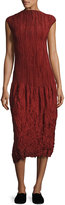 Thumbnail for your product : The Row Lucky Pleated Silk Cap-Sleeve Dress, Dark Red