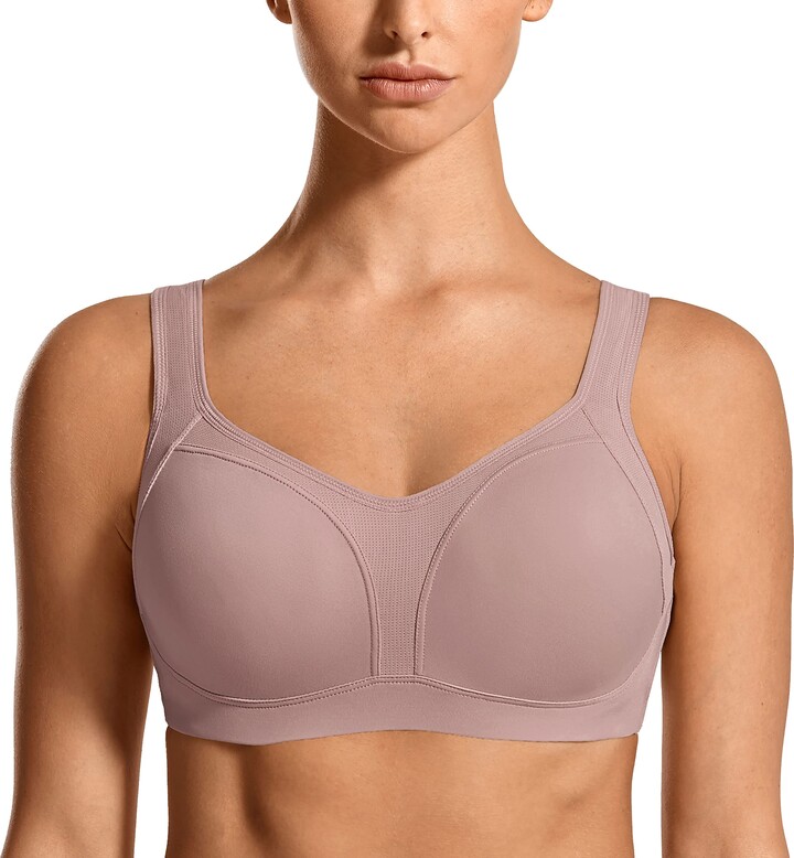 SYROKAN Women's Underwire Push Up Firm Support Contour High Impact Sports Bra Brick 34F ShopStyle