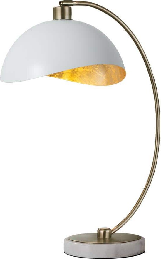 NOVA of California Luna Bella 28 in. White Modern Rechargeable Integrated LED Table Lamp with White Steel Shade