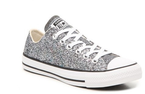 converse womens silver glitter sneakers
