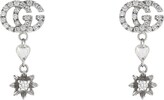 Thumbnail for your product : Gucci Flower and Double G earrings with diamonds