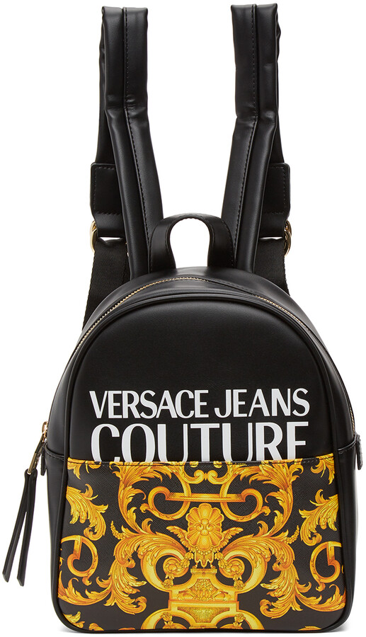 Versace Jeans Couture Black & Yellow Small Baroque Backpack - ShopStyle