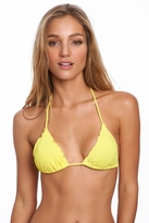 Thumbnail for your product : Despi Pom Pom Triangle Bikini Top in Quince