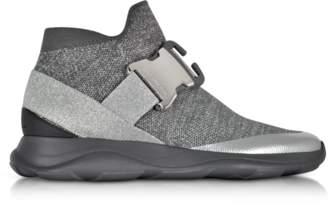 Christopher Kane High top Lurex Grey & Silver Sneaker