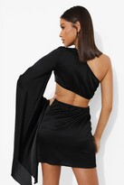 Thumbnail for your product : boohoo Satin One Shoulder Cut Out Mini Dress