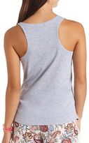 Thumbnail for your product : Charlotte Russe I Sparkle Oversized Racerback Graphic Tank Top