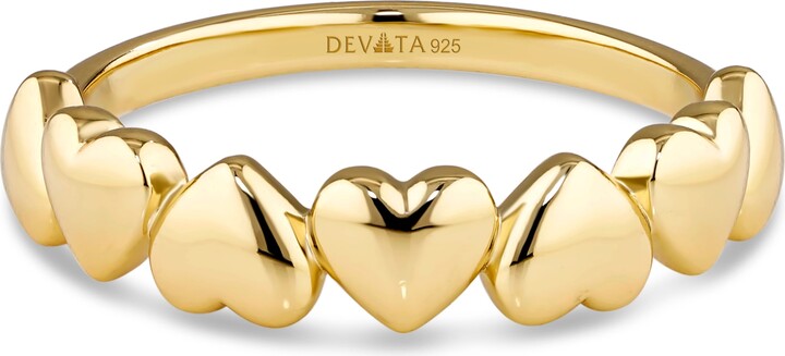 DEVATA Sweet Heart Ring in Gold Plated Sterling Silver