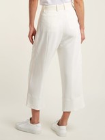 Thumbnail for your product : Moncler High-rise Crepe Cropped Trousers - Cream