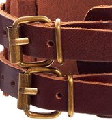 Thumbnail for your product : Reclaimed Vintage Double Buckle Leather Cuff Bracelet