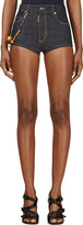 Thumbnail for your product : DSQUARED2 Blue Beaded High-Waisted Pin Up Shorts