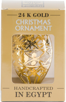 TJMAXX Handcrafted In Egypt 3In Glass Oval Ornament, Gold