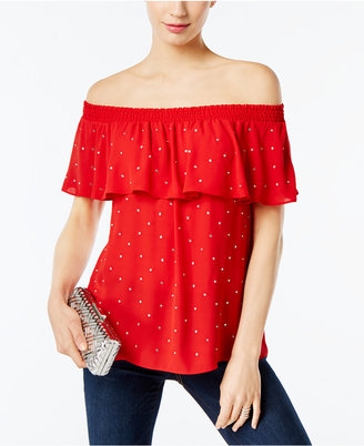 INC International Concepts Embellished Off-The-Shoulder Top, Created for Macy's
