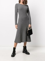 Thumbnail for your product : Yves Salomon Ribbed-Knit Long-Sleeve Dress
