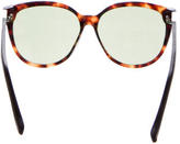 Thumbnail for your product : The Row Leather-Trimmed Tortoiseshell Sunglasses