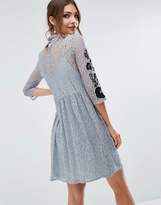 Thumbnail for your product : ASOS Embroidered Lace Mini Skater Dress