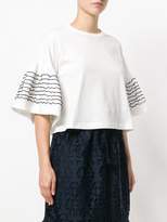 Thumbnail for your product : See by Chloe stitched-sleeve T-shirt