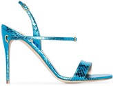 Thumbnail for your product : Jennifer Chamandi Tommaso 105mm snake-print leather sandals