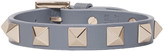 Valentino - Bracelet en cuir gris Roc 