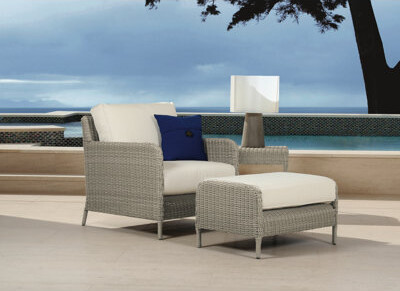 Sunset West Manhattan Patio Chair with Cushions and Ottoman