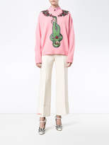 Thumbnail for your product : Gucci crystal-embellished monkey jumper