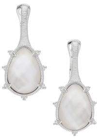 Mother of Pearl Ripka Amalfi Small Pearl Mother of Pearl, Rock Crystal Quartz & 925 Sterling Silver Drop Earrings