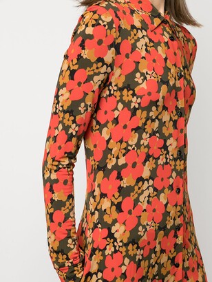 Rosetta Getty Floral-Print Slim Shirtdress