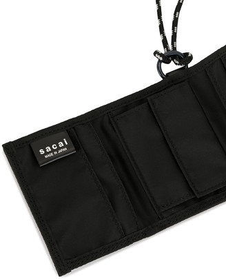 Sacai Tri-Fold Wallet With Neck Strap