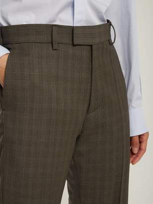 Balenciaga Prince Of Wales-checked High-rise Trousers - Womens - Grey Multi