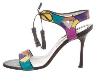 Brian Atwood Lace-Up Leather Sandals