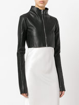 Thumbnail for your product : Rick Owens Lilies cropped leather jacket