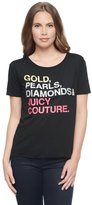 Thumbnail for your product : Juicy Couture Gold Pearls Diamonds Hi-Low Graphic Tee