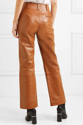 3.1 Phillip Lim Leather Flared Pants - Camel