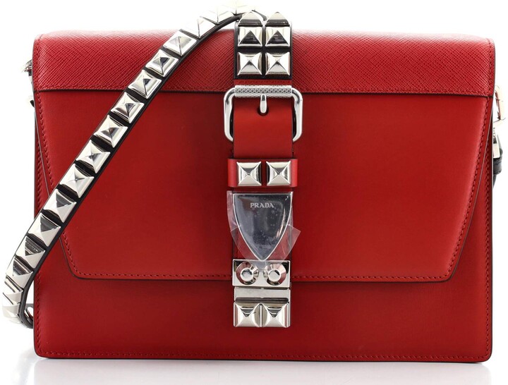 Prada Elektra Shoulder Bag Studded Leather Small - ShopStyle