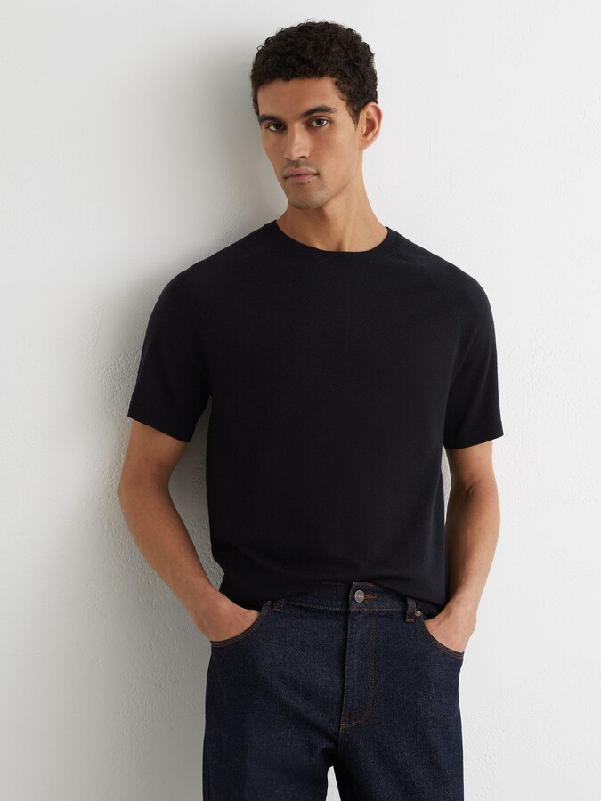 Reiss Merino Wool Raglan-sleeve T-shirt