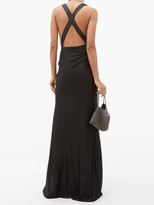 Thumbnail for your product : Burberry Summers Draped Cross-back Satin Dress - Black