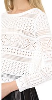 Thumbnail for your product : Alice + Olivia Dorie Boxy Cropped Pointelle Top