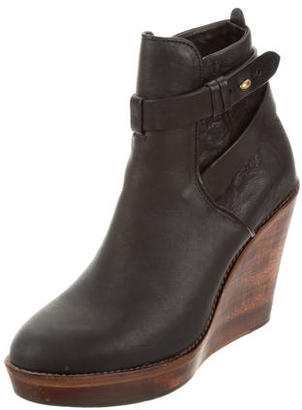 Rag & Bone Leather Wedge Ankle Boots