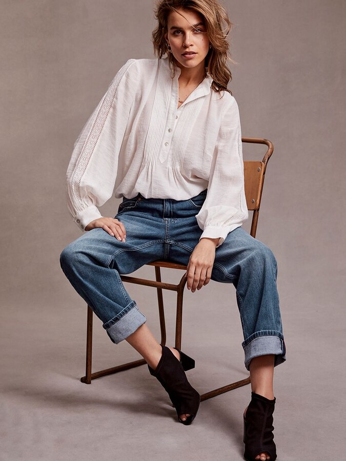 Mint Velvet Lace Trim Ruffled Blouse ShopStyle