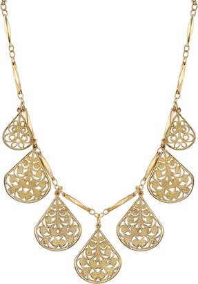 1928 Jewelry Company 1928 Jewelry Gold-Tone Vine Filigree Teardrop Adjustable Collar Necklace