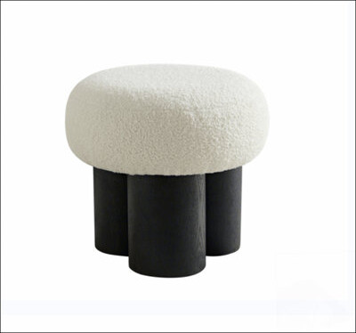 Brayden Studio W80171 Mushroom stool grieg plush cushion wooden barrel PVC pipe