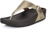 Thumbnail for your product : FitFlop The Skinny Leather Croc Bronze Flip Flops