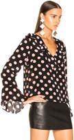 Thumbnail for your product : Rixo Jane Maxi Spot Top in Peach & Black | FWRD