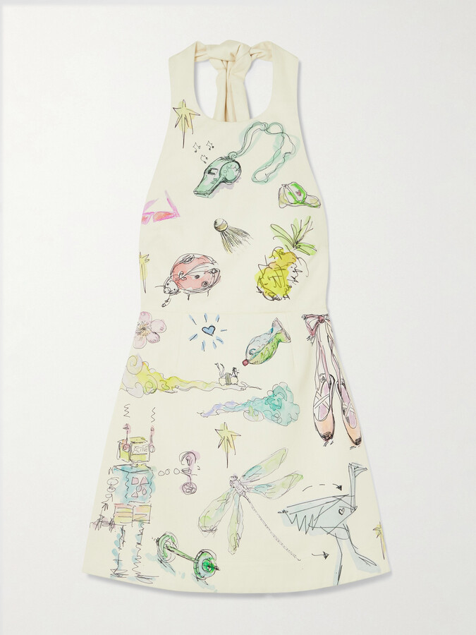 ALÉMAIS ALÉMAIS - + Anouk Colantoni Court Organic Cotton-twill Halterneck Mini Dress - Cream