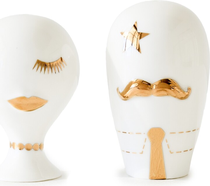 Jonathan Adler Gilded Mr. and Mrs. Muse Salt and Pepper Set