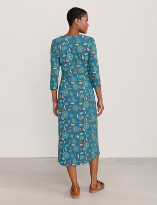 Marks and Spencer Printed V-Neck Midi Waisted Dress