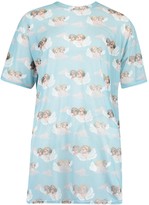 Thumbnail for your product : boohoo Cherub Print Mesh T-Shirt Dress