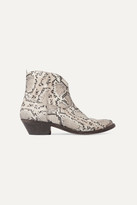 Thumbnail for your product : Golden Goose Young Distressed Snake-effect Leather Ankle Boots - Snake print