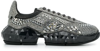 Jimmy Choo Diamond crystal-embellished low-top sneakers